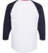 6930 LA T Adult Vintage Baseball T-Shirt in White/navy/red back view
