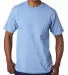 7100 Bayside Adult Short-Sleeve Tee with Pocket in Carolina blue front view