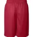 7209 Badger Adult Mesh/Tricot 9-Inch Shorts Red back view