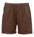 7216 Badger Ladies' Mesh/Tricot 5-Inch Shorts in Brown front view