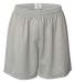 7216 Badger Ladies' Mesh/Tricot 5-Inch Shorts in Silver front view