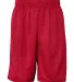 7219 Badger Adult Mesh Shorts With Pockets Red front view