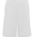7219 Badger Adult Mesh Shorts With Pockets White front view
