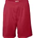 7237 Badger Adult Mini-Mesh 7-Inch Shorts Red front view