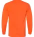 8100 Bayside Adult Long-Sleeve Cotton Tee with Poc Orange back view