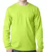 8100 Bayside Adult Long-Sleeve Cotton Tee with Poc Lime Green front view