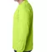 8100 Bayside Adult Long-Sleeve Cotton Tee with Poc Lime Green side view