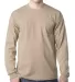 8100 Bayside Adult Long-Sleeve Cotton Tee with Poc Sand front view