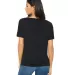 BELLA 8815 Womens Flowy V-Neck T-shirt in Black back view