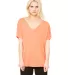 BELLA 8815 Womens Flowy V-Neck T-shirt in Coral front view