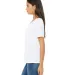 BELLA 8815 Womens Flowy V-Neck T-shirt in White side view