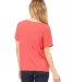 BELLA 8815 Womens Flowy V-Neck T-shirt in Red triblend back view