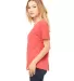 BELLA 8815 Womens Flowy V-Neck T-shirt in Red triblend side view