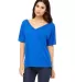 BELLA 8815 Womens Flowy V-Neck T-shirt in True royal front view