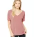 BELLA 8815 Womens Flowy V-Neck T-shirt in Mauve front view