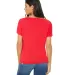 BELLA 8815 Womens Flowy V-Neck T-shirt in Red back view