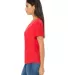 BELLA 8815 Womens Flowy V-Neck T-shirt in Red side view