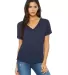 BELLA 8815 Womens Flowy V-Neck T-shirt in Midnight front view