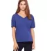 BELLA 8815 Womens Flowy V-Neck T-shirt in Navy triblend front view