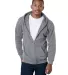 900 Bayside Adult Hooded Full-Zip Blended Fleece CHARCOAL front view