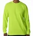B1715 Bayside Adult Long-Sleeve Blended Tee Safety Green front view