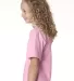B4100 Bayside Youth Short-Sleeve Cotton Tee in Pink side view