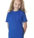 B4100 Bayside Youth Short-Sleeve Cotton Tee in Royal blue front view
