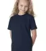 B4100 Bayside Youth Short-Sleeve Cotton Tee in Navy front view