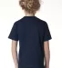 B4100 Bayside Youth Short-Sleeve Cotton Tee in Navy back view