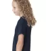 B4100 Bayside Youth Short-Sleeve Cotton Tee in Navy side view