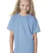 B4100 Bayside Youth Short-Sleeve Cotton Tee in Light blue front view