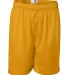 7207 Badger Adult Mesh/Tricot 7-Inch Shorts Gold front view