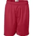 7207 Badger Adult Mesh/Tricot 7-Inch Shorts Red front view