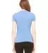 BELLA 8435 Womens Fitted Tri-blend Deep V T-shirt in Blue triblend back view