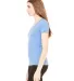 BELLA 8435 Womens Fitted Tri-blend Deep V T-shirt in Blue triblend side view