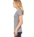 BELLA 8435 Womens Fitted Tri-blend Deep V T-shirt in Grey triblend side view