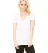 BELLA 8435 Womens Fitted Tri-blend Deep V T-shirt in Wht flck triblnd front view