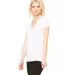BELLA 8435 Womens Fitted Tri-blend Deep V T-shirt in Wht flck triblnd side view