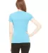 BELLA 8435 Womens Fitted Tri-blend Deep V T-shirt in Aqua triblend back view