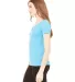 BELLA 8435 Womens Fitted Tri-blend Deep V T-shirt in Aqua triblend side view