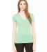 BELLA 8435 Womens Fitted Tri-blend Deep V T-shirt in Green triblend front view