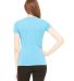 BELLA 8435 Womens Fitted Tri-blend Deep V T-shirt AQUA TRIBLEND back view
