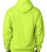 B960 Bayside Cotton Poly Hoodie S - 6XL  in Lime green back view