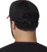 FA102 Adams Cotton Twill Fairway Cap in Red/ black back view