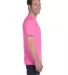8000 Gildan Adult DryBlend T-Shirt in Azalea side view