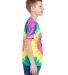 H1000b tie dye Youth Tie-Dyed Cotton Tee in Neon rainbow side view