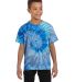 H1000b tie dye Youth Tie-Dyed Cotton Tee in Blue jerry front view