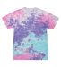 H1000b tie dye Youth Tie-Dyed Cotton Tee in Cotton candy front view