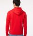 J8871 J-America Adult Tri-Blend Hooded Fleece in Red solid back view