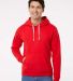 J8871 J-America Adult Tri-Blend Hooded Fleece in Red solid front view
